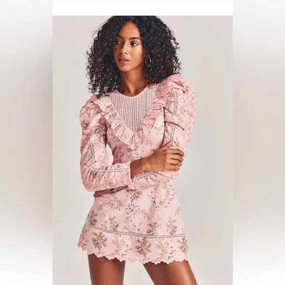 LoveShackFancy Cedella Mini Dress Size - Picture 2 of 7